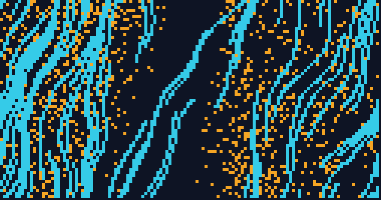 The six in order: Loop, Drift, and Wind above, Pulse, Ripple, and Tide below