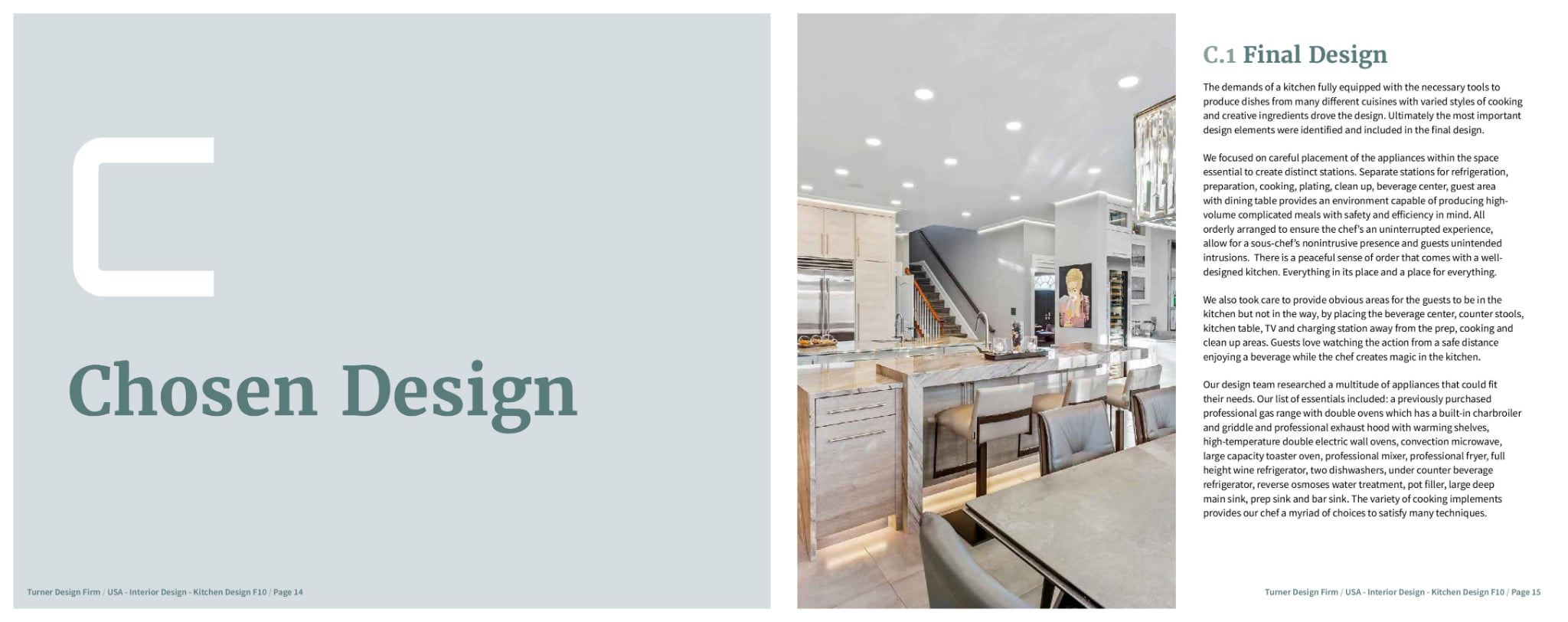 The Chosen Design divider facing C.1 Final Design, with the room photographed full height