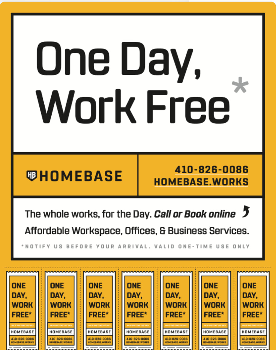 The one-day pass, with seven tear-off tabs carrying the number and the address