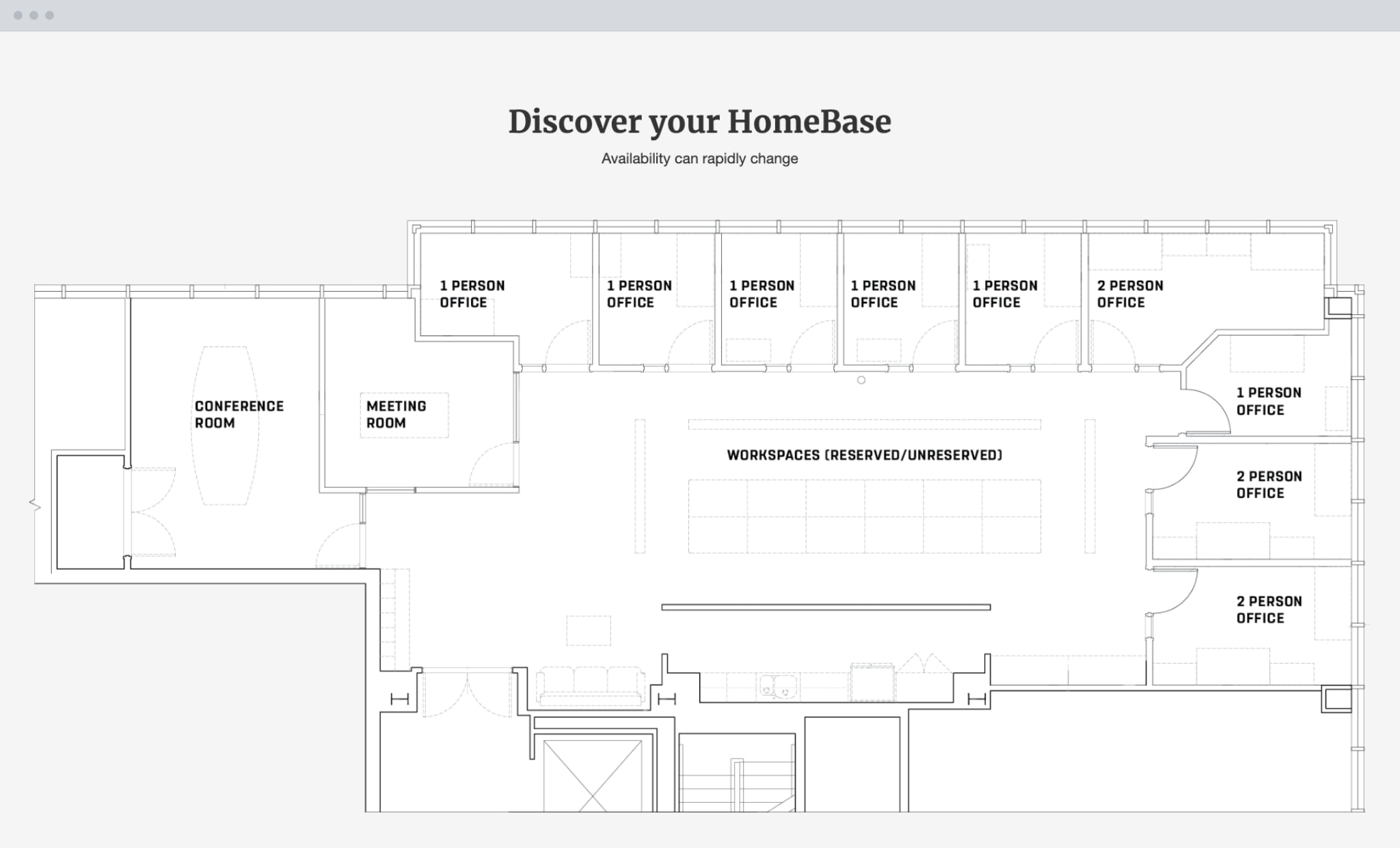 The floor redrawn for members, with every room labeled the way the price list labels it